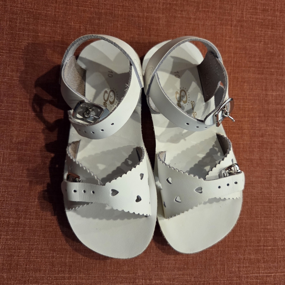 Salt Water Sandals Sweetheart - White Heart Cutout Sandals
